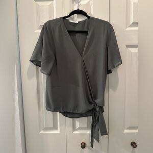 Zenana Outfitters sage green Wrap Blouse